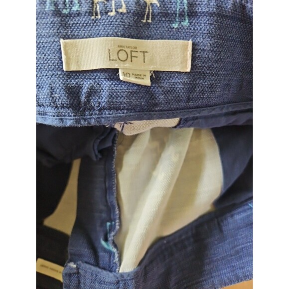Loft Womens Blue Flamingo Shorts Size 10 Riviera Short Cotton - Picture 6 of 8
